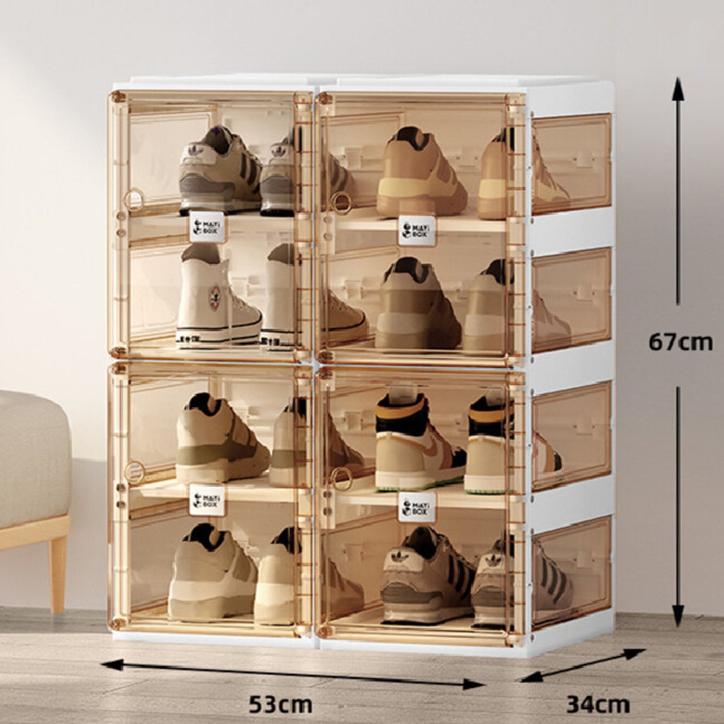 Shoe storage 4 layers 8 pairs, size