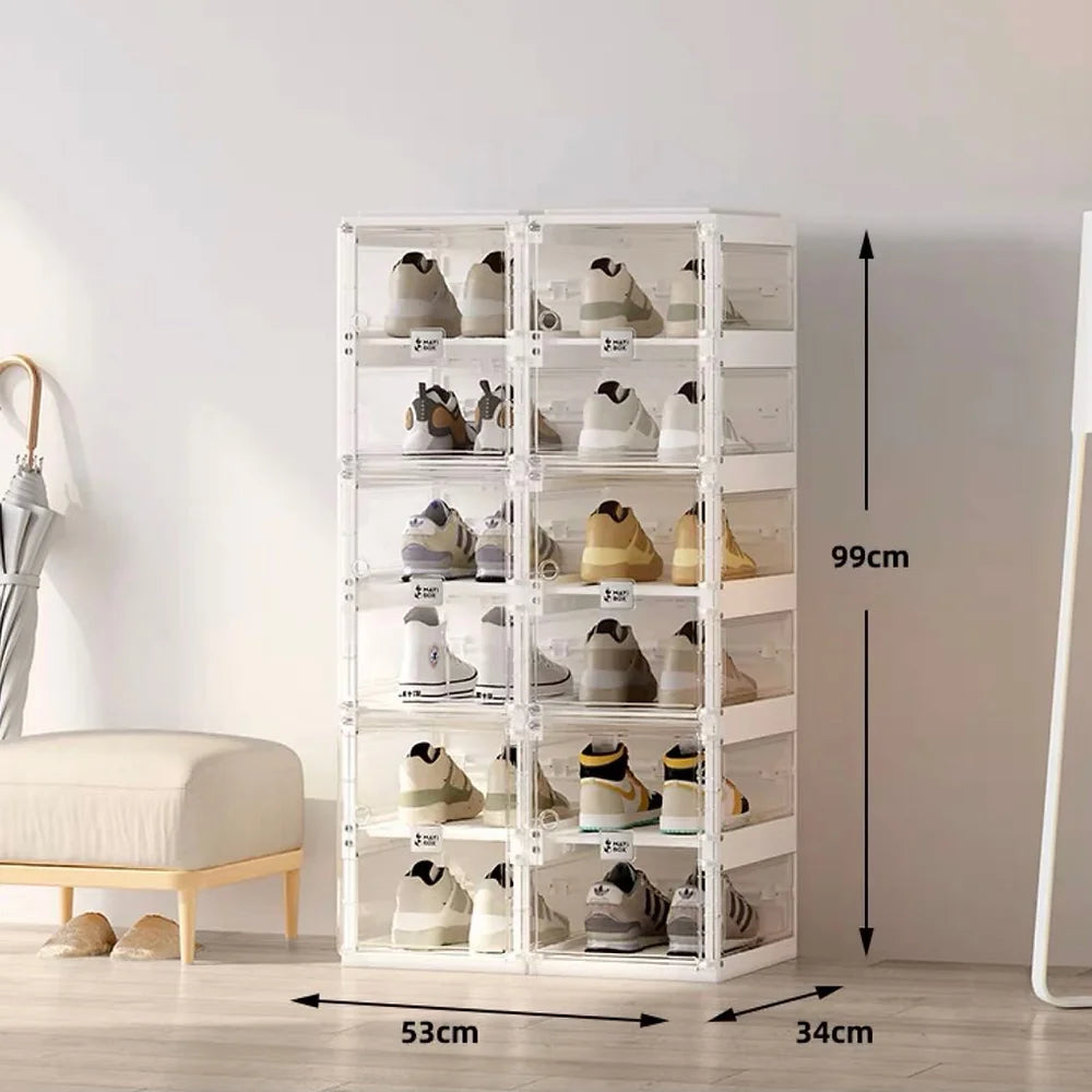 Shoe storage, 6 layers 12 pairs, colour clear