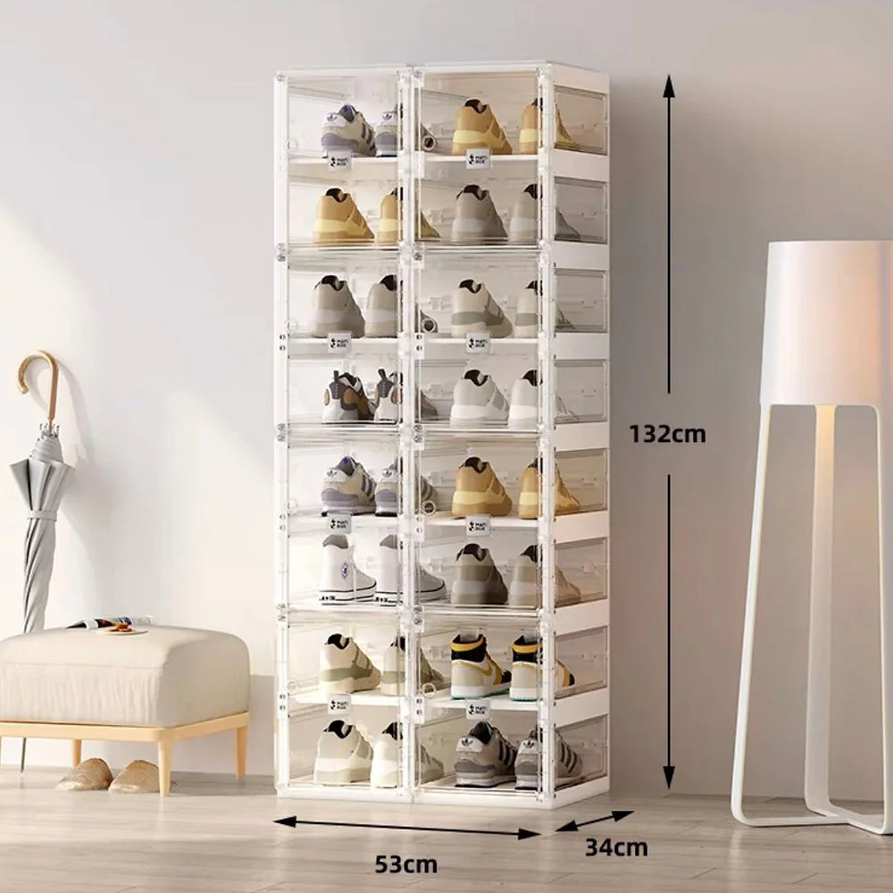 Shoe storage, 8 layers 16 pairs, colour clear