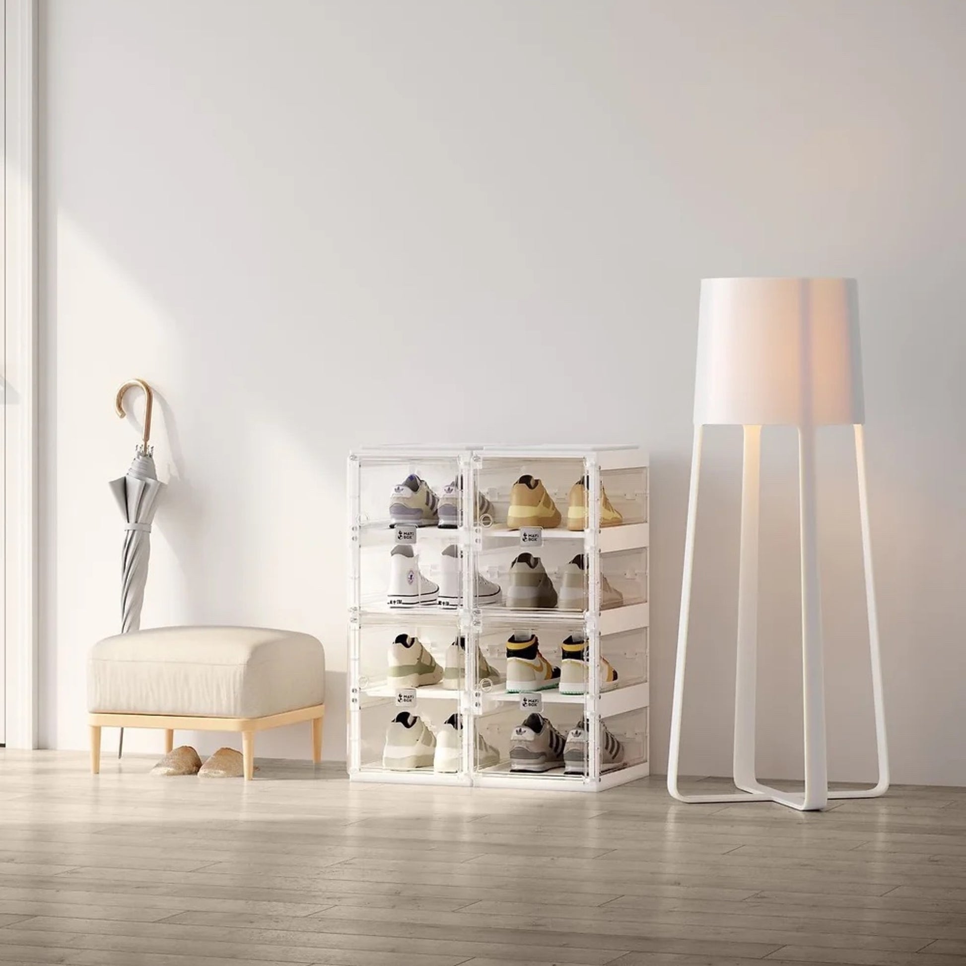 Shoe storage 4 layers 8 pairs, clear colour